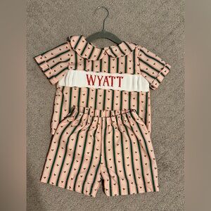 Smocking bird Christmas outfit